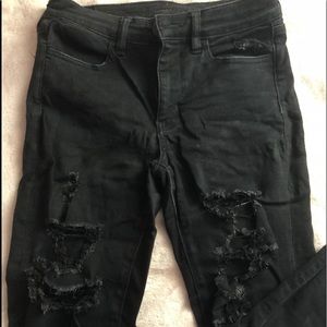 American Eagle Black Ripped Jeans